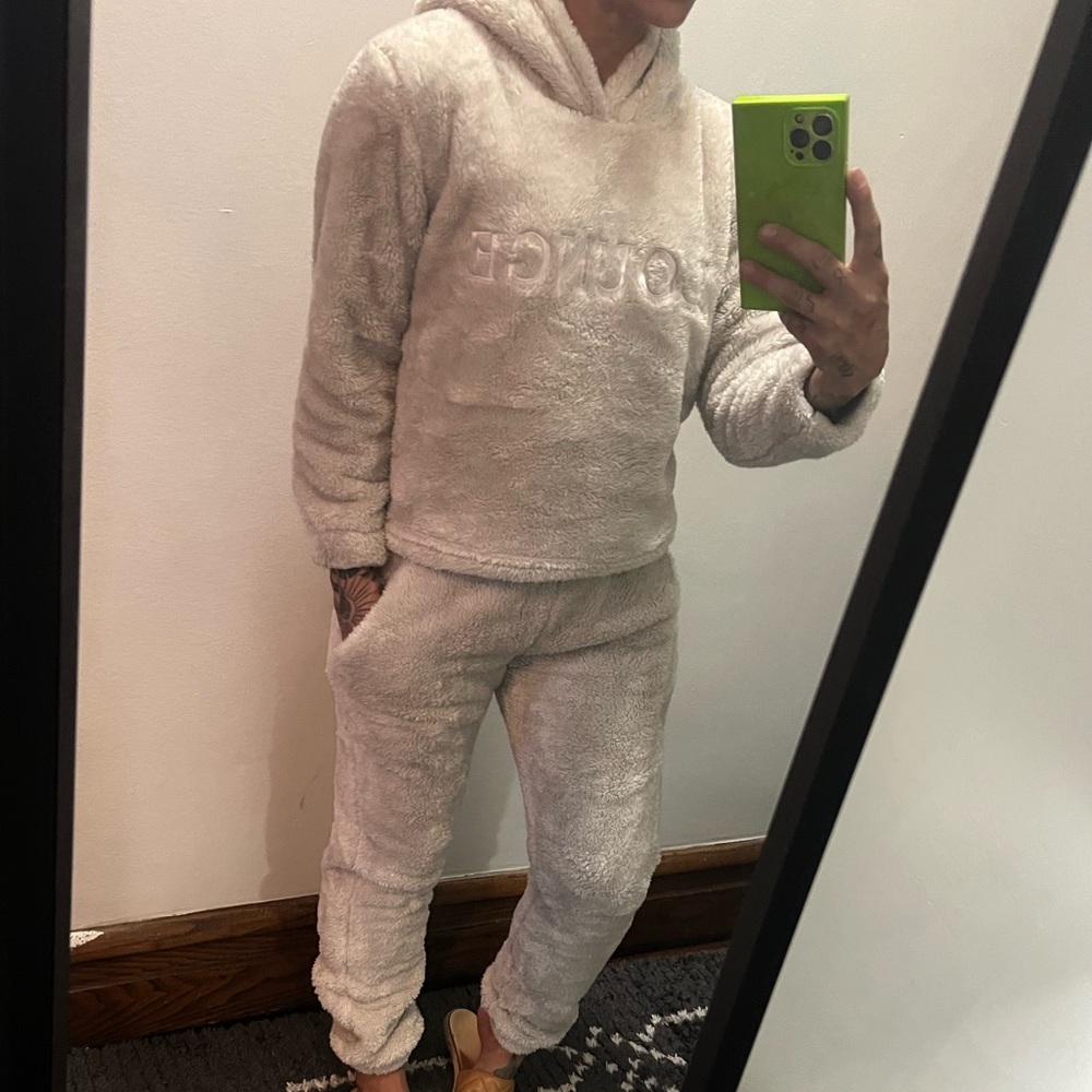 Teddy bear material sweat suit